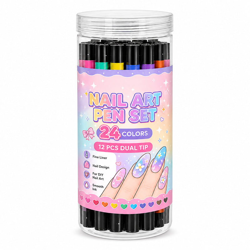 š
24āColors DualāEnded Nail Art PensāDIY Manicure Drawing Setš
